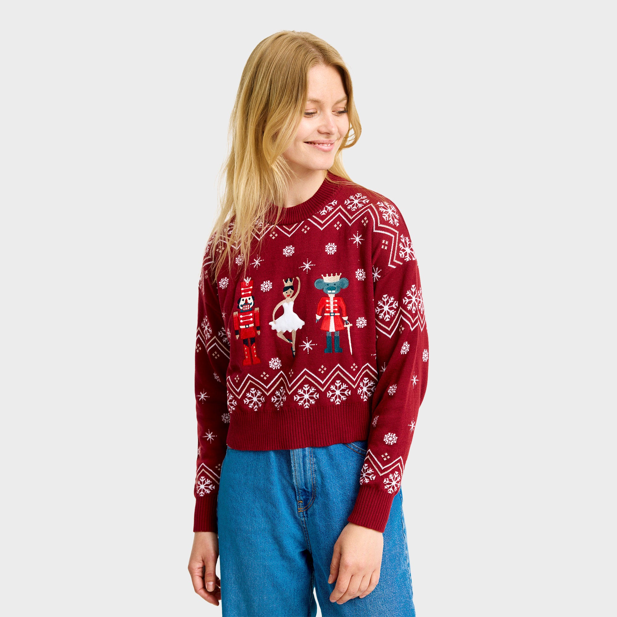 Nussknacker-artiger Weihnachtspullover - Damen